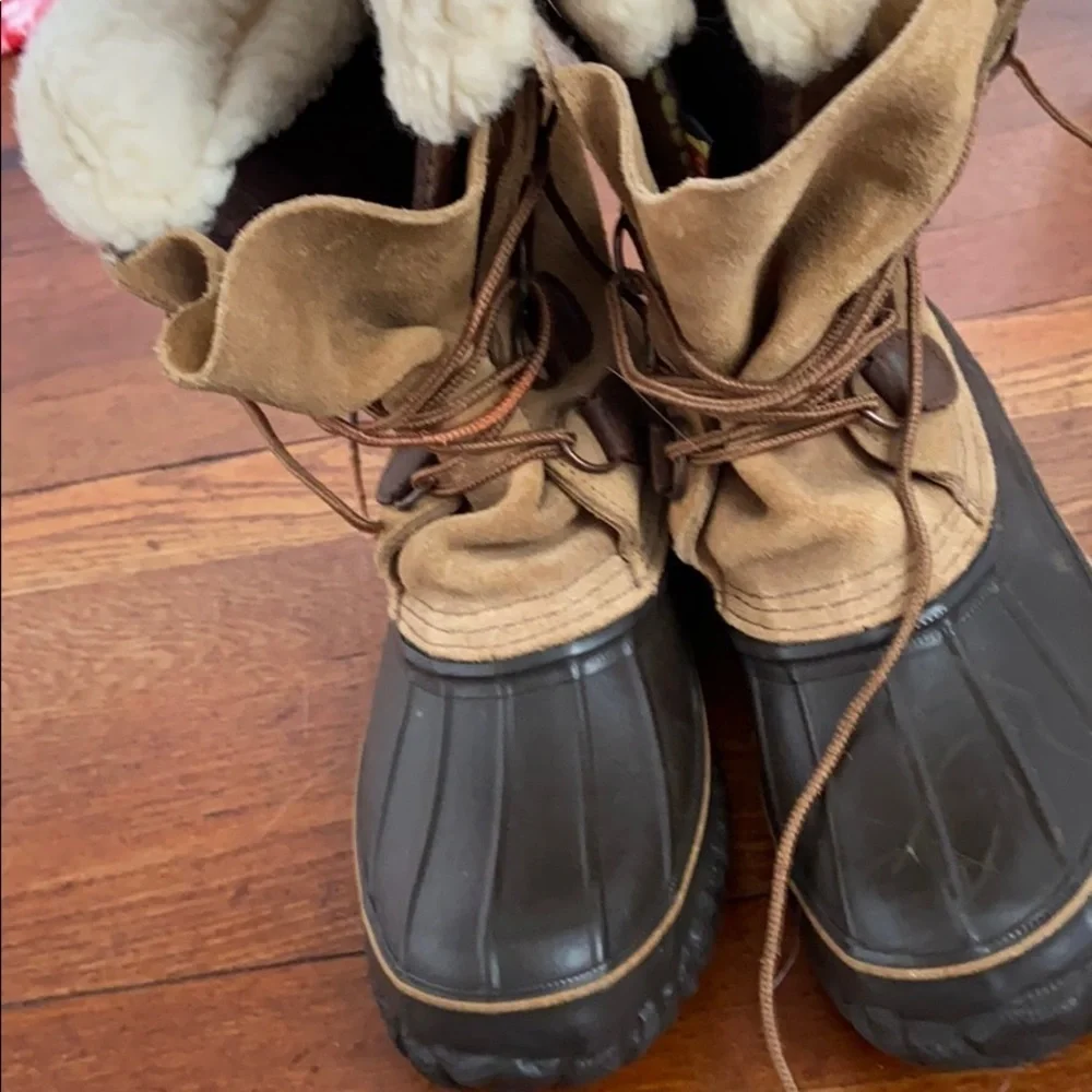VTG Lacrosse brown leather winter duck boots